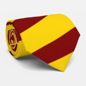 マルーンと金ゴールドストライプのタイ(厚いストライプ) ネクタイ (ロール)