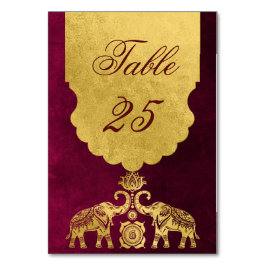 マルーンと金ゴールドゾウのインディアン結婚ズ テーブルナンバー