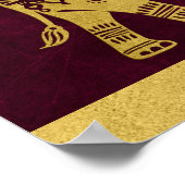 マルーンと金ゴールドゾウインディアン結婚の歓迎 ポスター (角)