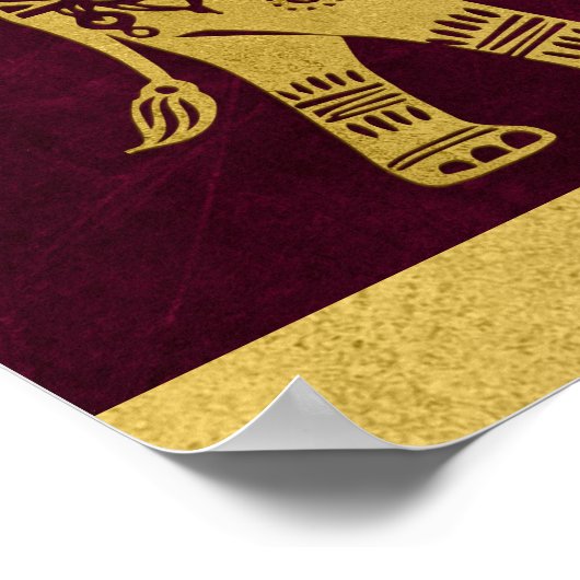 マルーンと金ゴールドゾウインディアン結婚の歓迎 ポスター (角)