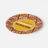 マルーンと金ゴールドパーソナライズされた卒業 ペーパープレート (アングル)