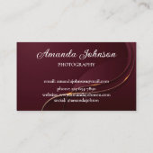 マルーンと金ゴールドモノグラムモダンプロフェッショナル 名刺 (裏面)