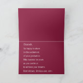 マルーンと金ゴールド卒業 カード (内部)