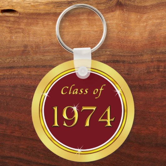 マルーンと金ゴールド格安、1974年のクラス懇親会アイディア キーホルダー (裏面)