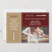 マルーンと金ゴールド点々のあるの箱と鉛筆の卒業 招待状 (裏面)