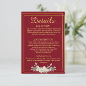 マルーンと金ゴールド結婚の詳細エンクロージャカード 招待状 (スタンド正面)