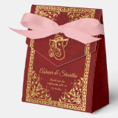 マルーンと金ゴールド結婚インディアンゾウ フェイバーボックス (正面)