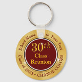 マルーンと金ゴールド30年高校懇親会アイディア キーホルダー (正面)