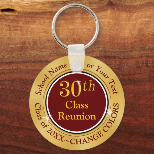 マルーンと金ゴールド30年高校懇親会アイディア キーホルダー (正面)