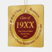 マルーンと金ゴールド、クラス懇親会のお土産 セラミックオーナメント (左)