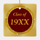 マルーンと金ゴールド、クラス懇親会のお土産 セラミックオーナメント (裏面)