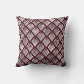 マルーンと銀のアールデコの模様 クッション (裏面)