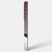 マルーンと銀のグリッター色の電話ケース。 SAMSUNG GALAXYケース (裏面横)