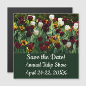 マルーンと黄色のチューリップカラフルフローラ (正面/裏面)