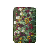 マルーンと黄色のチューリップカラフルフローラ バスマット (正面縦)