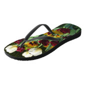 マルーンと黄色のチューリップカラフルフローラ ビーチサンダル (アングル)