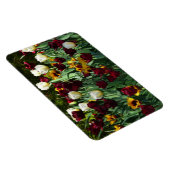 マルーンと黄色のチューリップカラフルフローラ マグネット (右側)