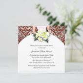 マルーンと黄色のブライダルシャワーの招待状 招待状 (スタンド正面)