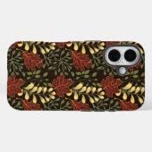 マルーンと黄色の秋のオークの葉の模様 Case-Mate iPhoneケース (裏面 (横))