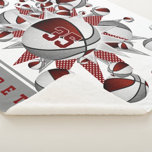 マルーンのグレースポーツデコガールスカゴボールの星 シェルパブランケット (3/4)