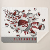 マルーンのグレースポーツデコガールスカゴボールの星 シェルパブランケット (正面(横))