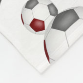 マルーンのグレーチームカラー男の子サッカーガールススポーツ フリースブランケット (角)