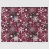 マルーンのスノーフレーク模様クリスマスティッシュ 薄葉紙 (正面)