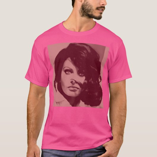 マルーンのソフィア・ローレン Tシャツ (正面)