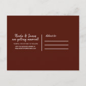 マルーンのダイヤモンドヴィンテージ花の日付を保存 案内ポストカード (裏面)