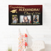 マルーンのフェードフィルター効果フォト卒業バナー 横断幕 (インサイチュ)