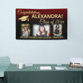 マルーンのフェードフィルター効果フォト卒業バナー 横断幕 (トレードショー)