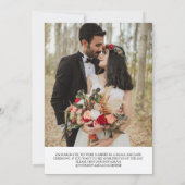 マルーンのブラシスクリプトパーティー写真結婚の 招待状 (裏面)