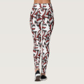 マルーンのブラックチームはバレーボールのガーリーパターンをカラー レギンス (裏面)