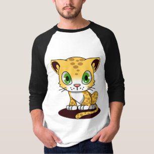 マルーンのマットに斑点のある茶色の緑の目の子猫 Tシャツ