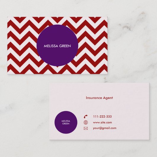 マルーンの円 名刺 (正面/裏面)
