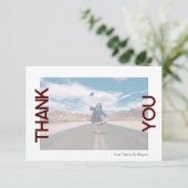 マルーンの学校のカラー写真 サンキューカード (スタンド正面)