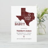 マルーンの格子縞がテキサス州縦写真 案内状 (スタンド正面)