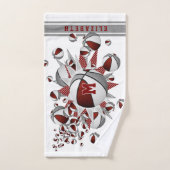 マルーンの灰色のバスケットが女の子をモノグラムの主演 ハンドタオル (ハンドタオル)