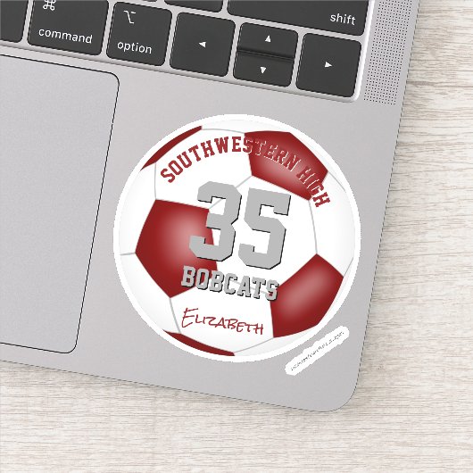 マルーンの白いチームは贈り物サッカーボールを彩る シール (詳細)