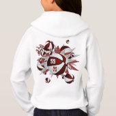 マルーンの白いチームカラー女の子のバスケットボールの星 (裏面)