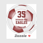 マルーンの白いチームカラー男の子の女の子サッカーシール シール (シート)