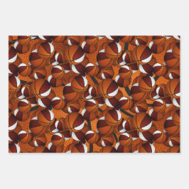 マルーンの白いバスケットパターンの調整 ラッピングペーパーシート