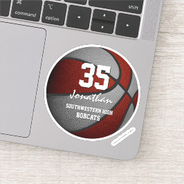 マルーンの白いバスケットボールチームのギフト子供へ シール