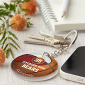 マルーンの白いバスケッ遊プチームは女の子のように キーホルダー (正面右)