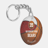 マルーンの白いバスケッ遊プチームは女の子のように キーホルダー (正面左)