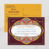 マルーンの背景にマンダラ インビテーションポストカード (正面/裏面)