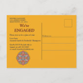 マルーンの背景にマンダラ インビテーションポストカード (裏面)