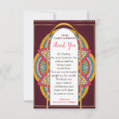 マルーンの背景にマンダラ 出欠カード (正面)