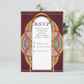 マルーンの背景にマンダラ 出欠カード (スタンド正面)