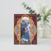 マルーンの背景にマンダラ 案内ポストカード (スタンド正面)